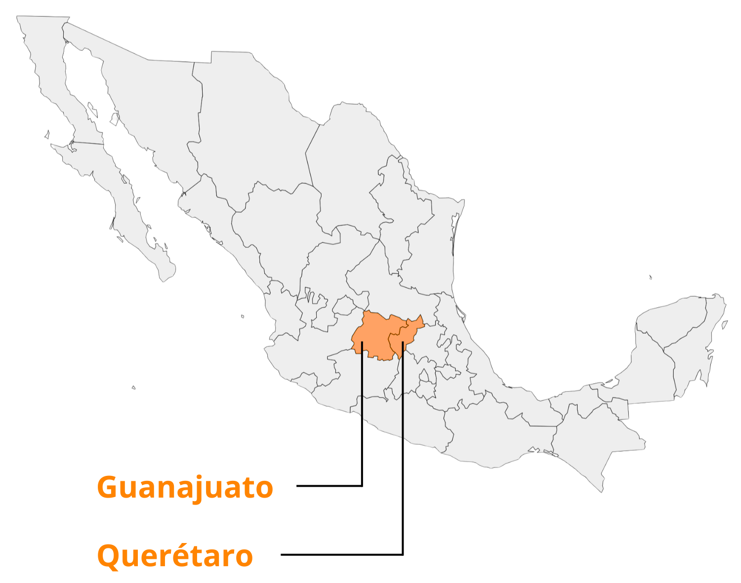 Mapa de cobertura PROWATT - Zonas de operación en Querétaro y Guanajuato